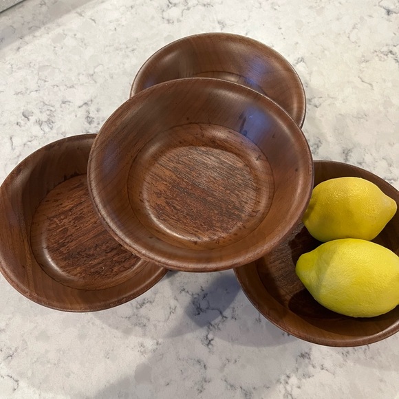 Other - Set of 4 Wooden Bowls Boho Modern Farmhouse